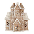 Gingerbread house met LED 18x9x20 cm Bruin Kunststof