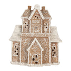 Gingerbread house met LED 18x9x20 cm Bruin Kunststof