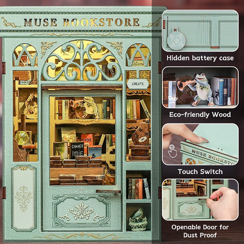 Cutebee, DIY Booknook, Muse Bookstore, BJAA201,12,5x10,5x17cm