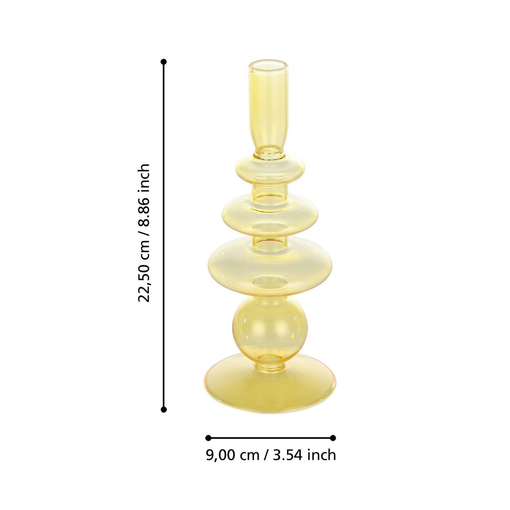 Candlestick Molume geel 9x22.5cm