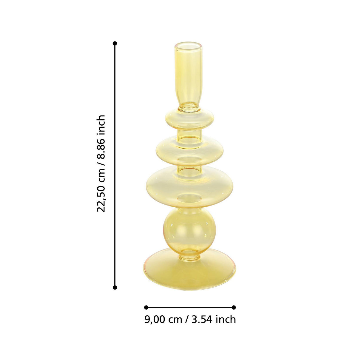 Candlestick Molume geel 9x22.5cm