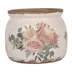 Bloempot Ø 12x10 cm Beige Keramiek Bloemen