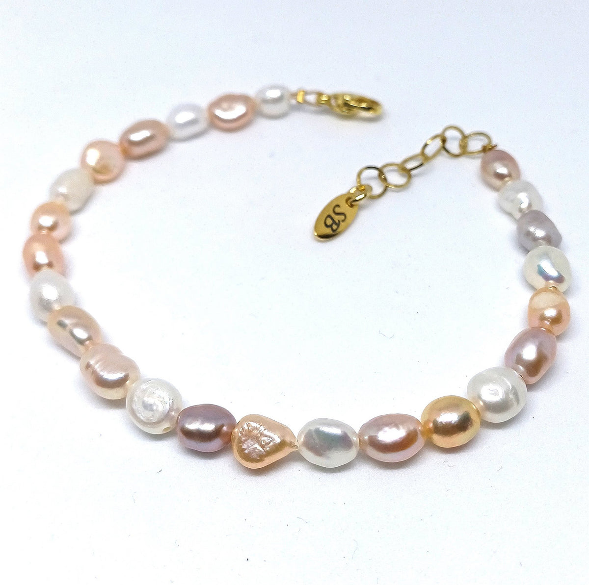 Zoetwaterparel baroque Keshi armband