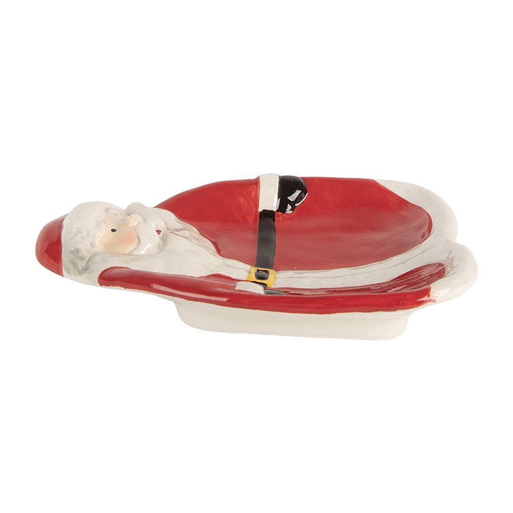 Ontbijtbord Kerstman 20x16x4 cm Rood Keramiek