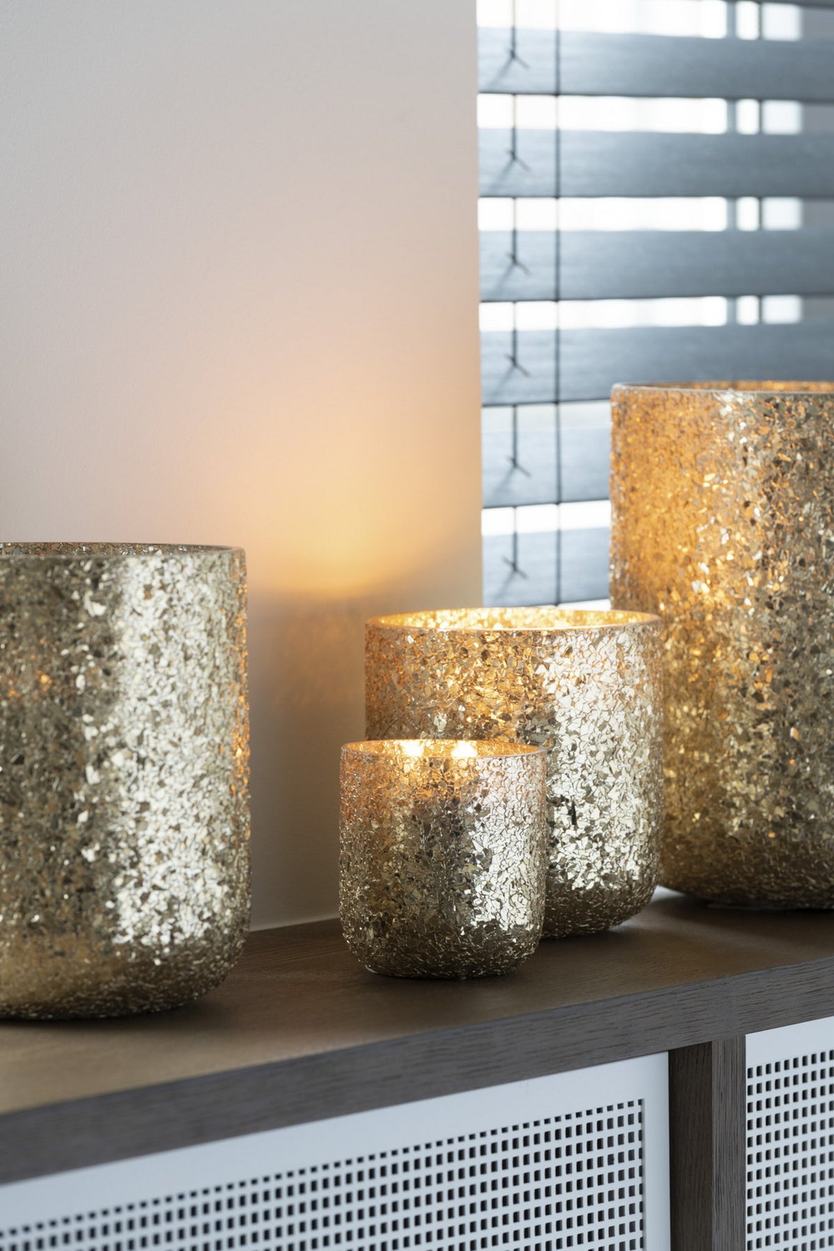 J-Line geurkaars Luxuria - Vanilla Escape - glas - goud - large - 80U