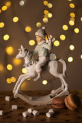 Kersthanger Hobbelpaard 20 cm Beige Kunststof Kerstdecoratie