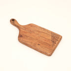 Snijplank van acaciahout met vierkante handgreep en handvat 17x35cm