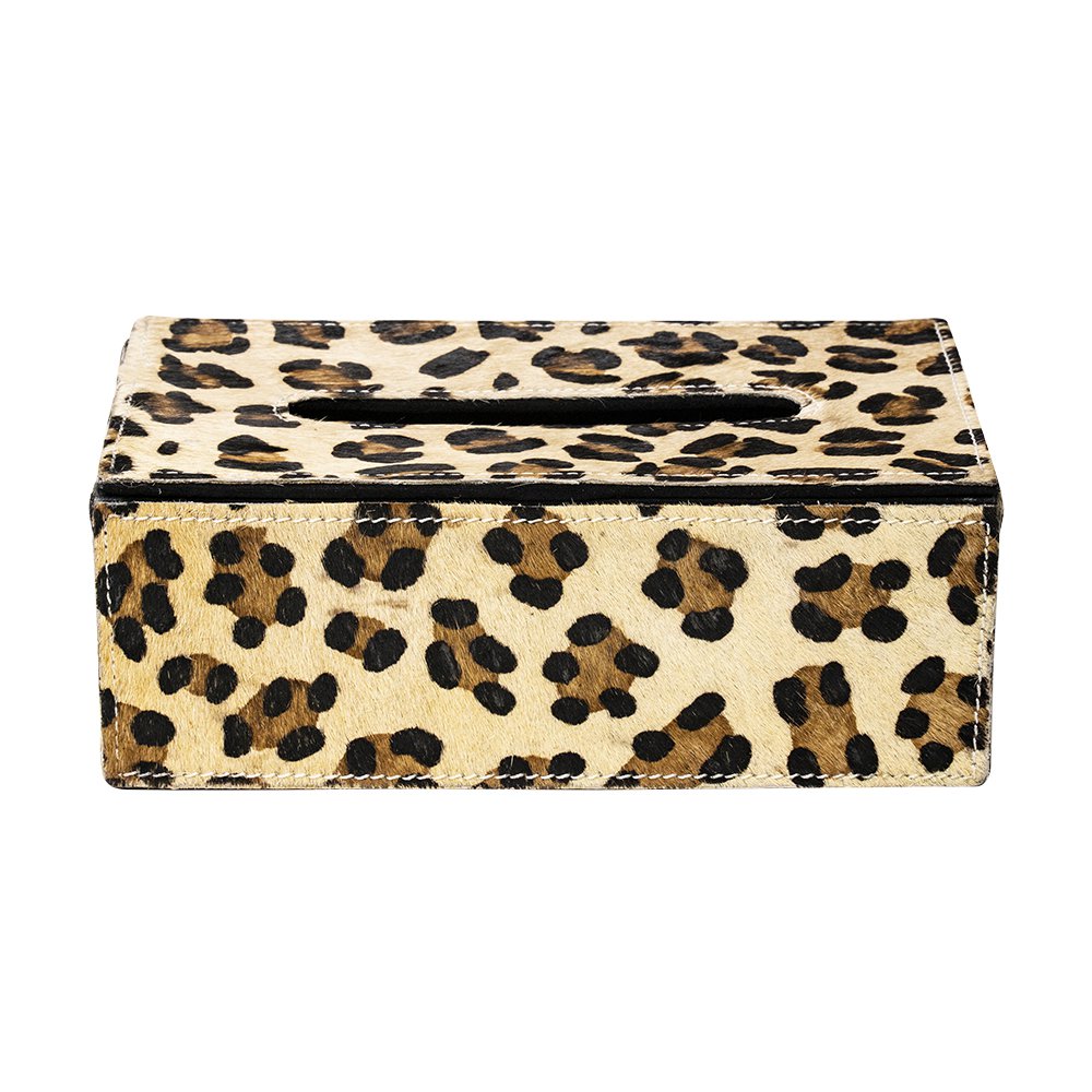 *tissuebox koehuid luipaard 25x14x9cm*