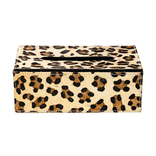 *tissuebox koehuid luipaard 25x14x9cm*