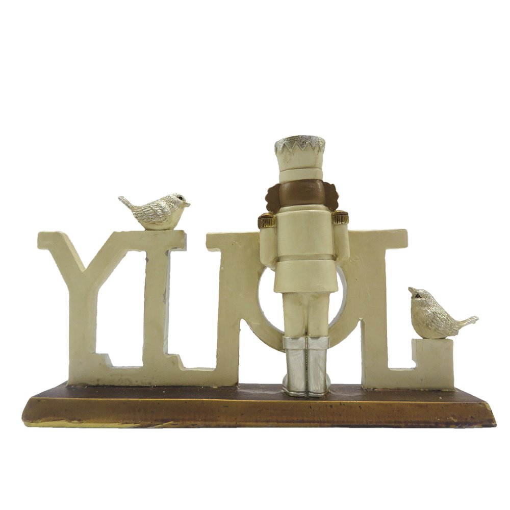 Beeld Notenkraker 18 cm Beige Kunststof Kerstdecoratie