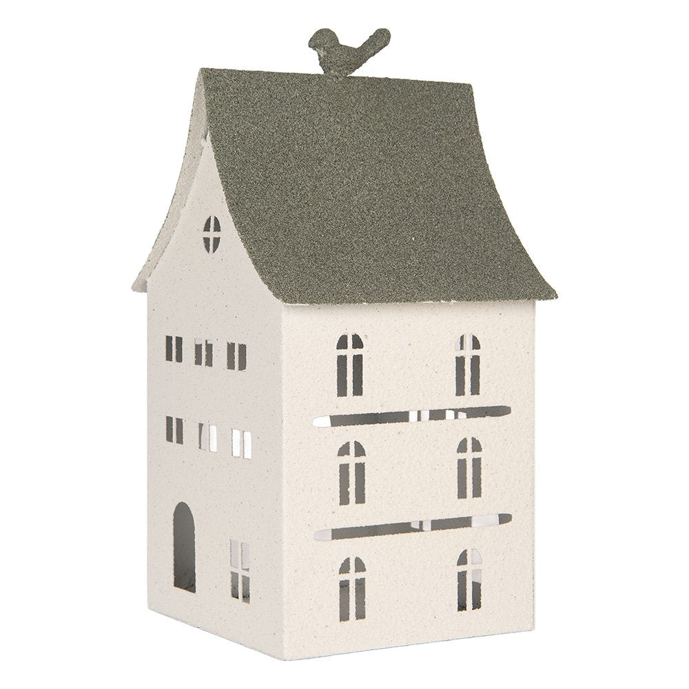 Decoratie Beeld Huis 20x20x39 cm Wit Metaal