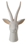 J-Line decoratie Hert Hoofd - porselein - ecru - large