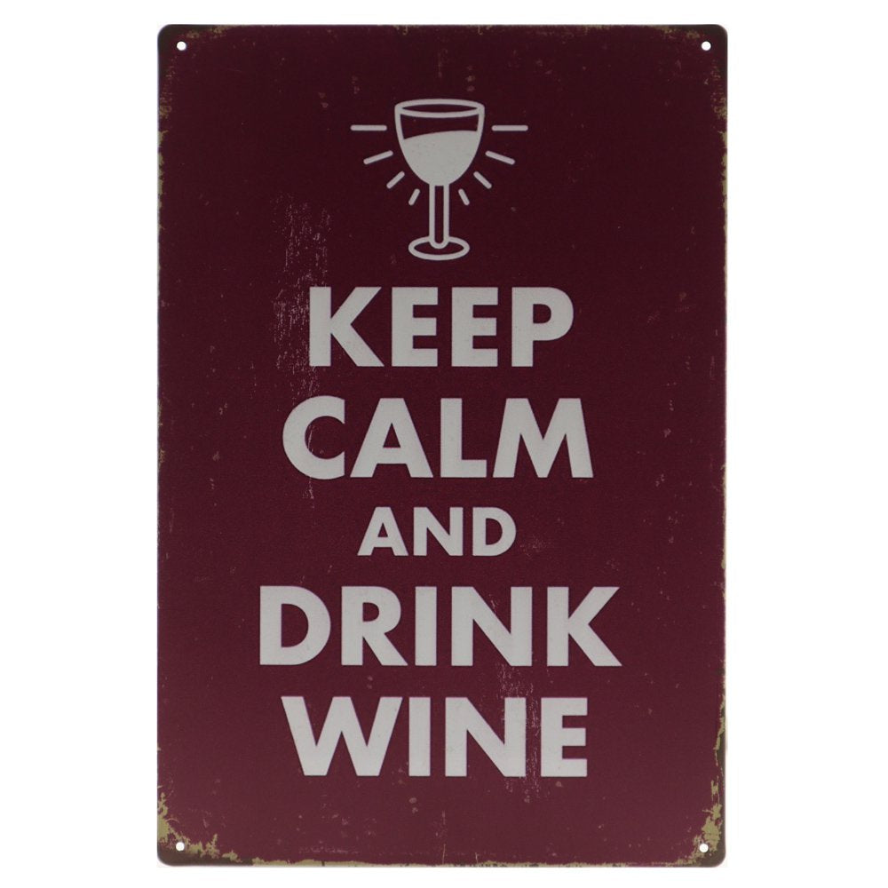 Drinkwijn Retro Wandbord 30x20