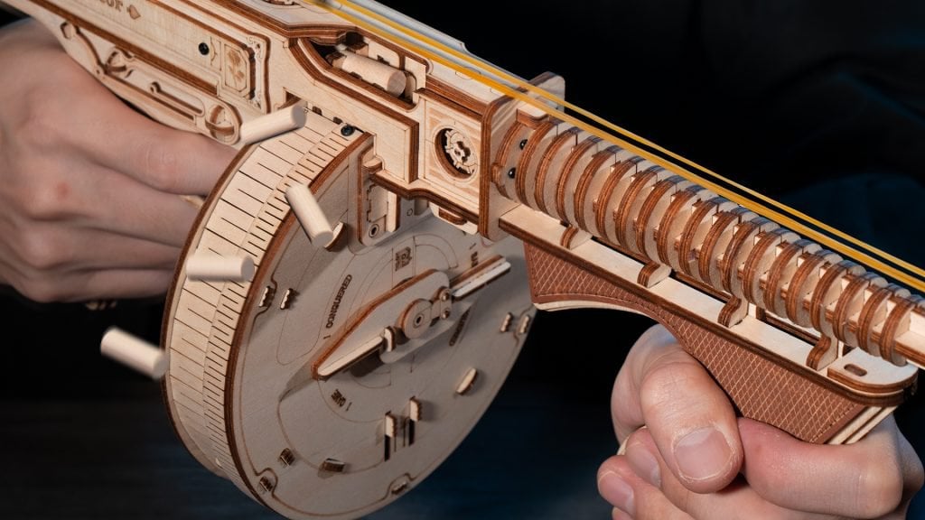 Robotime, 3D Houten Puzzel Submachine Gun, LQB01, 70x14x18cm