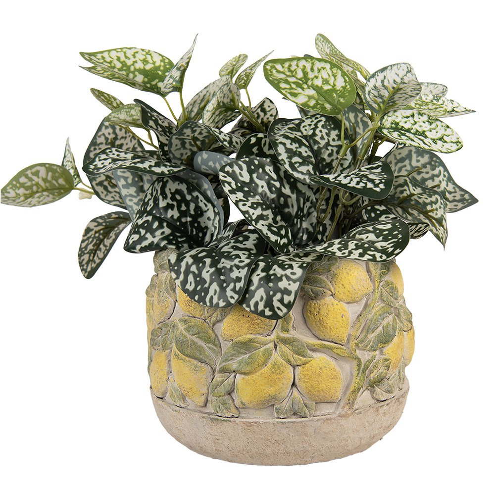 Bloempot Ø 19x15 cm Beige Steen Citroenen