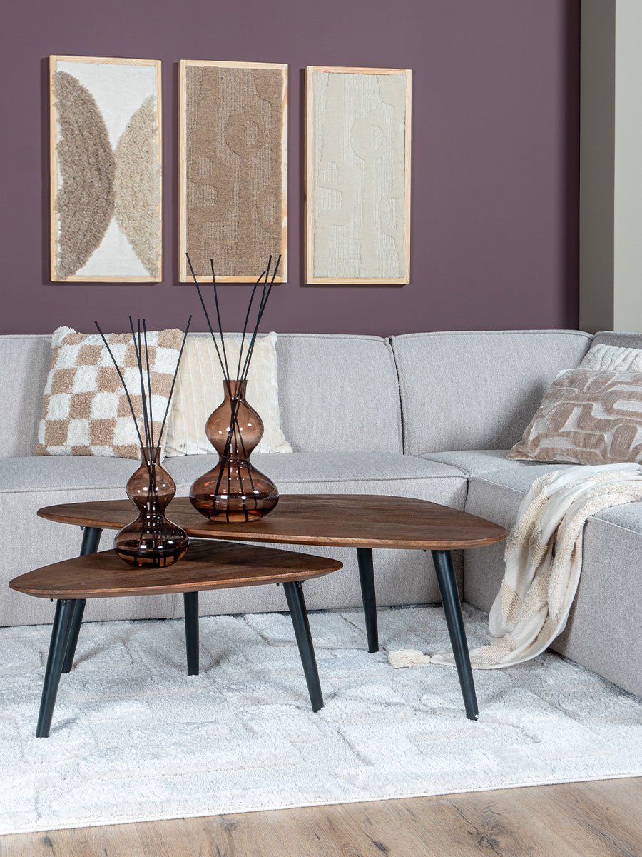 Salontafel Jamal - Espresso Mangohout - Set van 2
