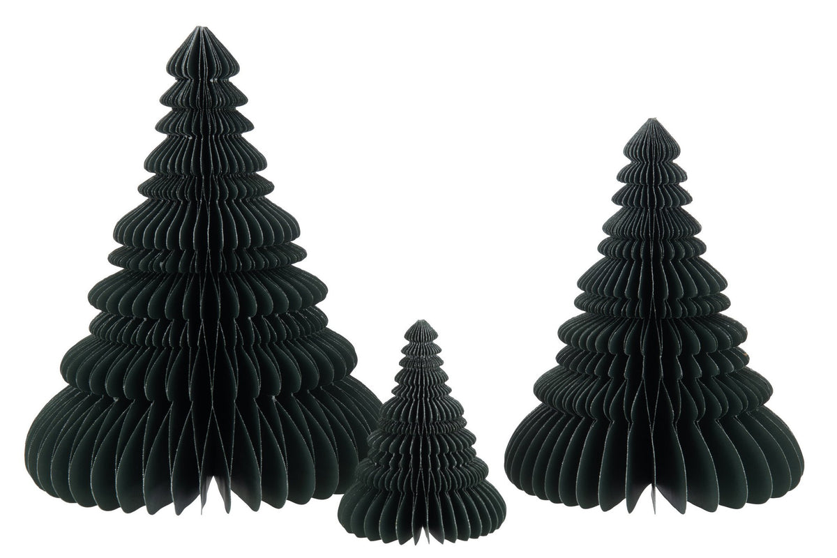 J-Line decoratie Kerstboom Vouwbaar - papier - groen - large