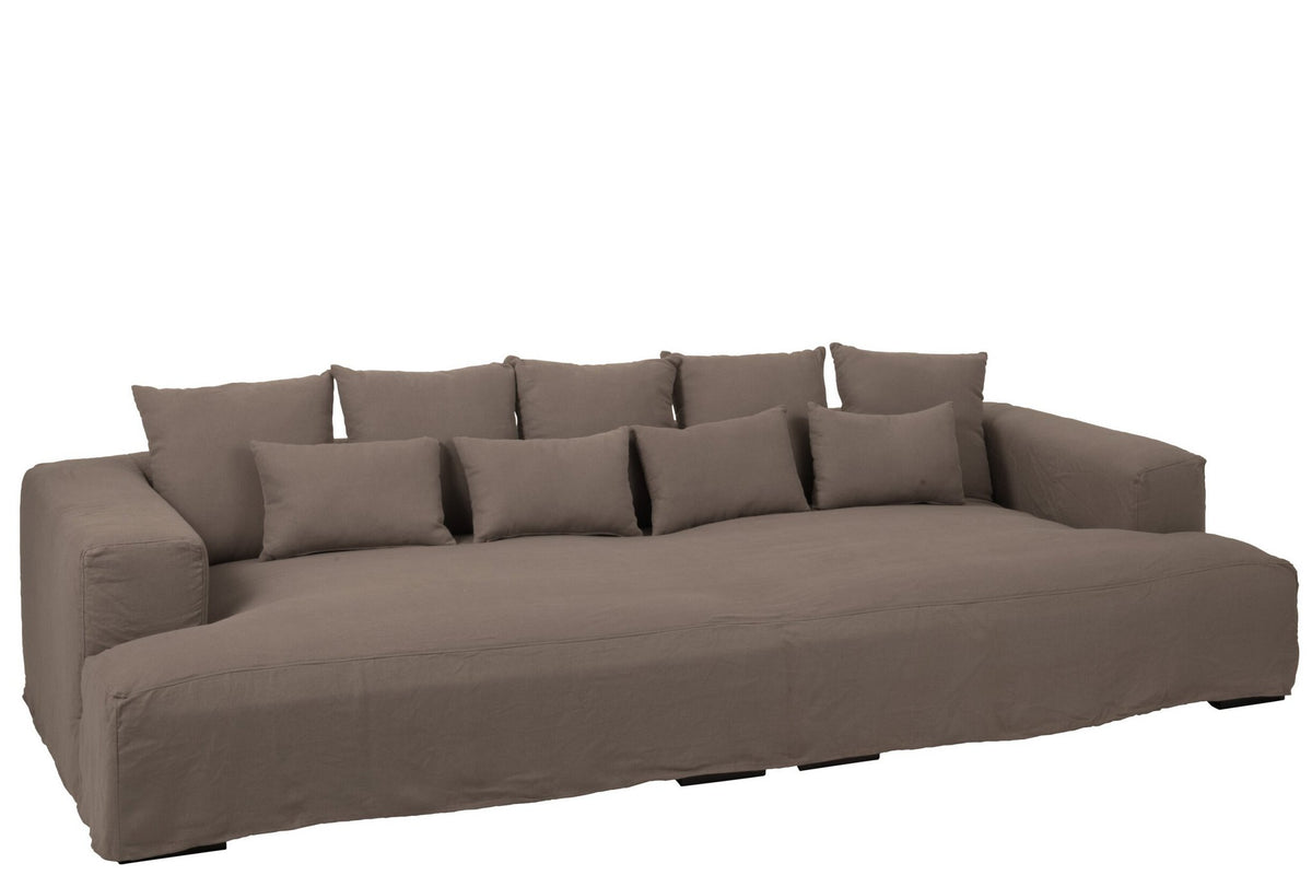 J-Line Hoes Voor Zetel+9 Kussens Diep Monaco Linnen Xxl Desert Taupe