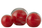 J-Line presse-papier Twister Rond - glas - rood - large