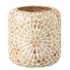 J-Line kaarshouder Mozaïek - glas - beige/wit