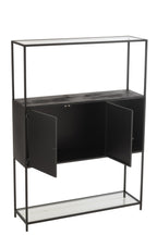 J-Line rek - metaal/glas - zwart