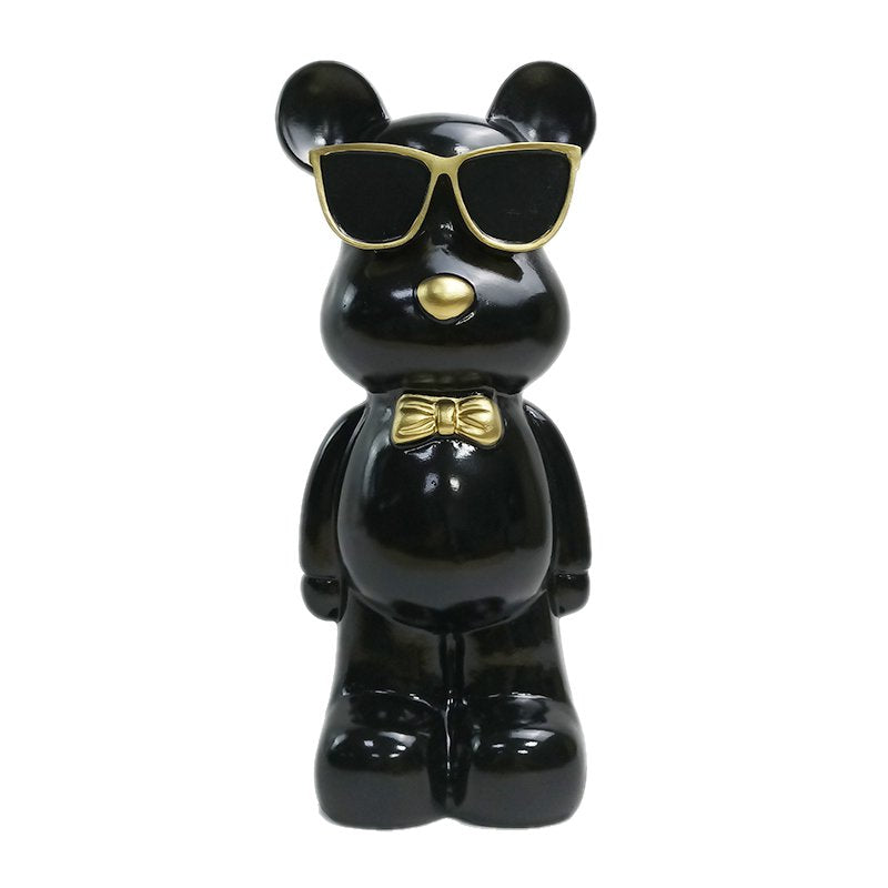 Polyresin bear glasses black