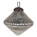 Kerstbal Ø 9 cm Zilverkleurig Glas Kerstdecoratie