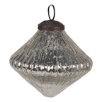 Kerstbal Ø 9 cm Zilverkleurig Glas Kerstdecoratie
