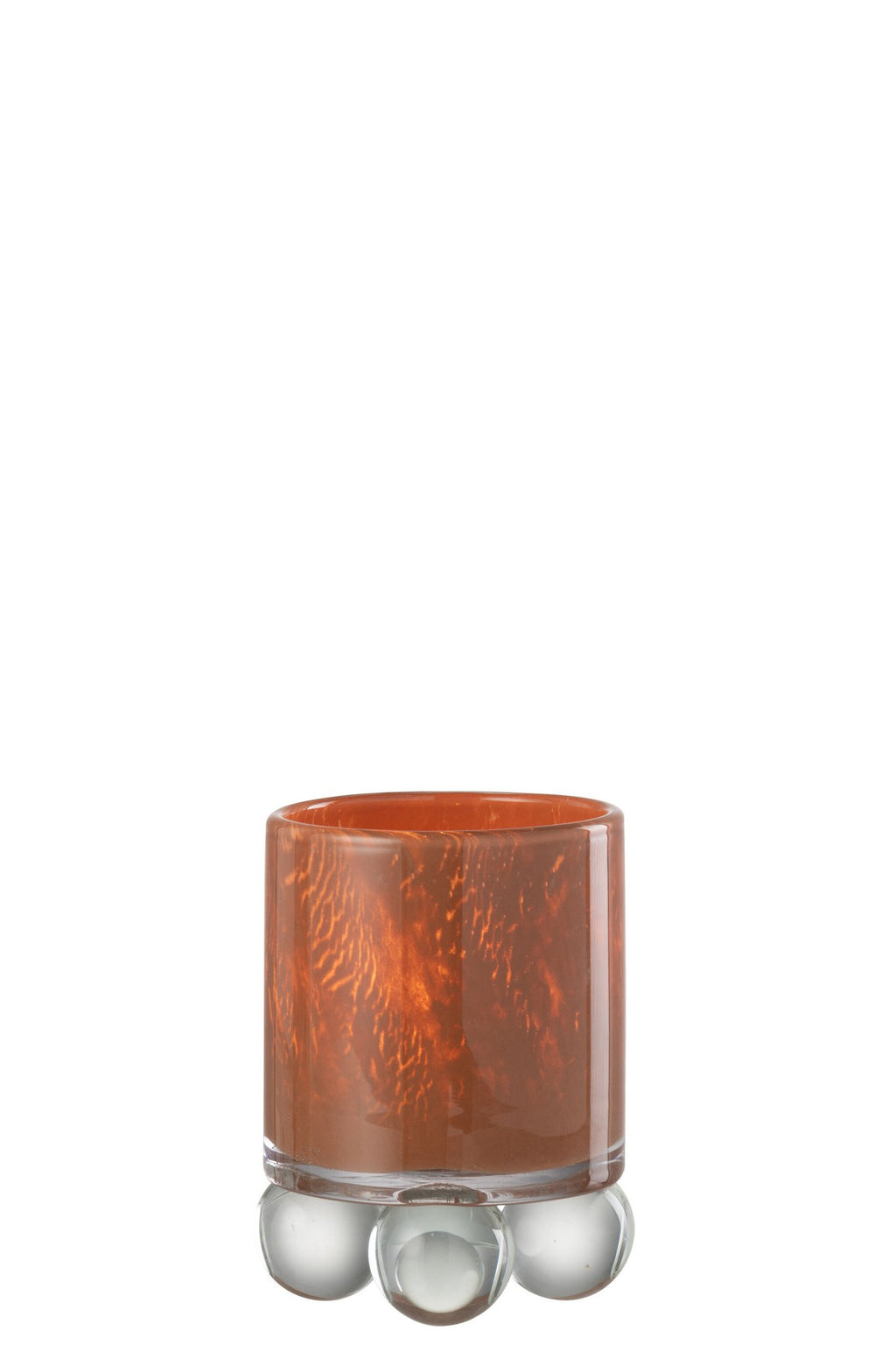 J-Line Theelichton Balls Glas Bruin