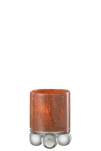 J-Line Theelichton Balls Glas Bruin