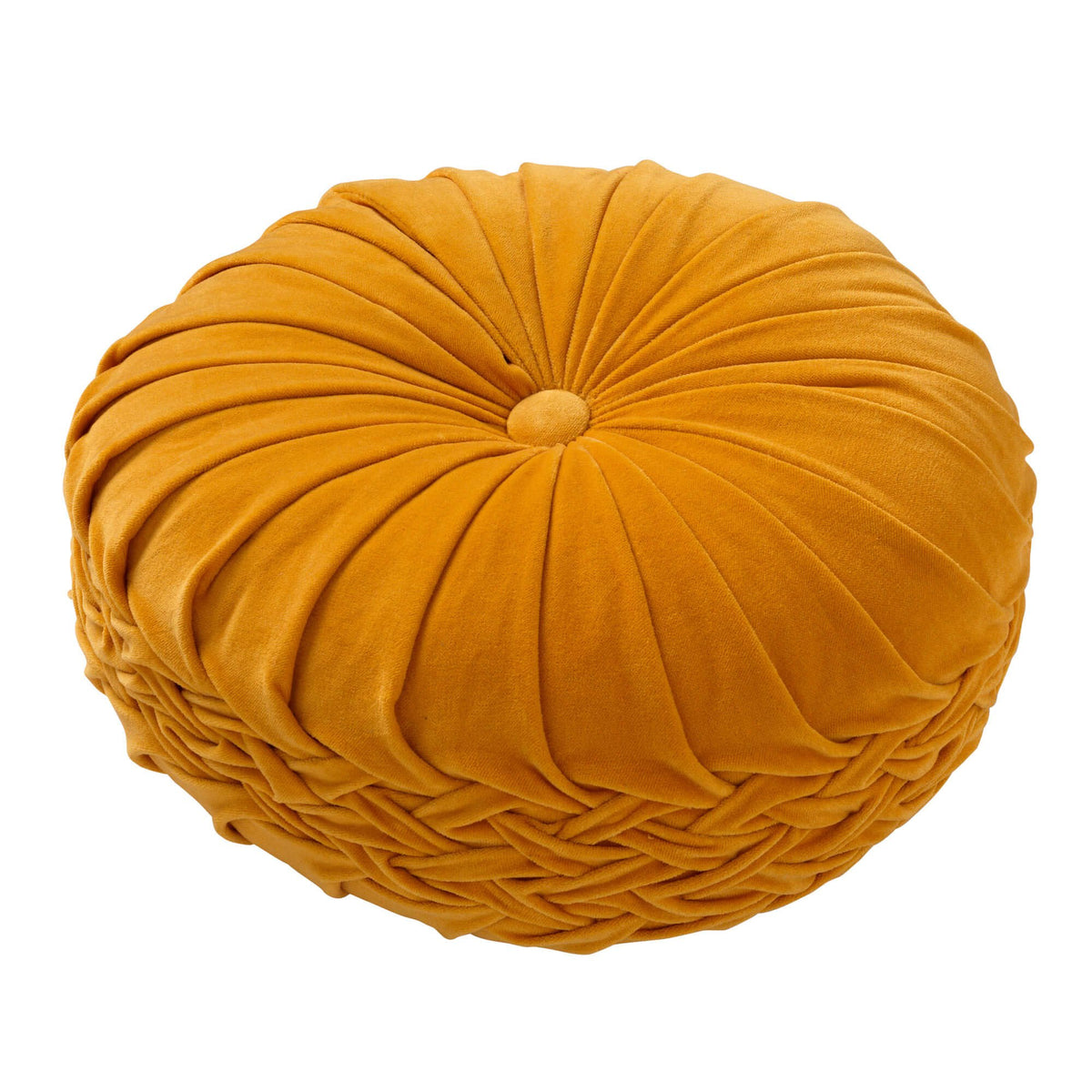 Dutch Decor Kaja - Kussen Ø40 cm - Rond - Fluweel - Gouden Gloed - Geel