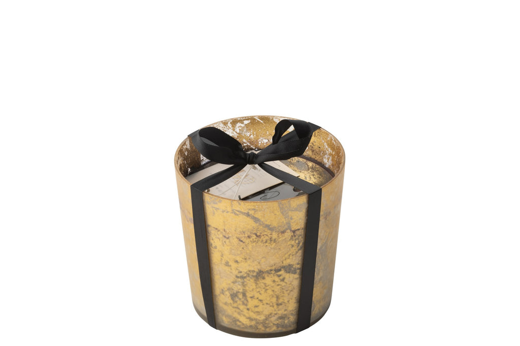 J-Line geurkaars M-Chic - Oud & Amber - glas - goud/zwart - M - 80U