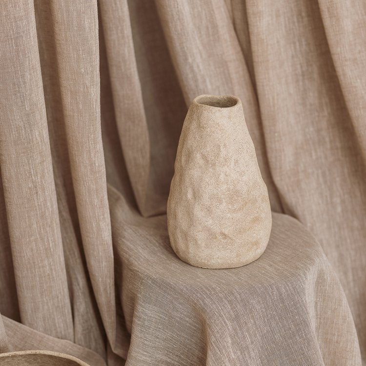 Vaas 17xH33,5cm beige Cave