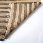 Handgeweven gestreept vloerkleed – katoenjute naturel design