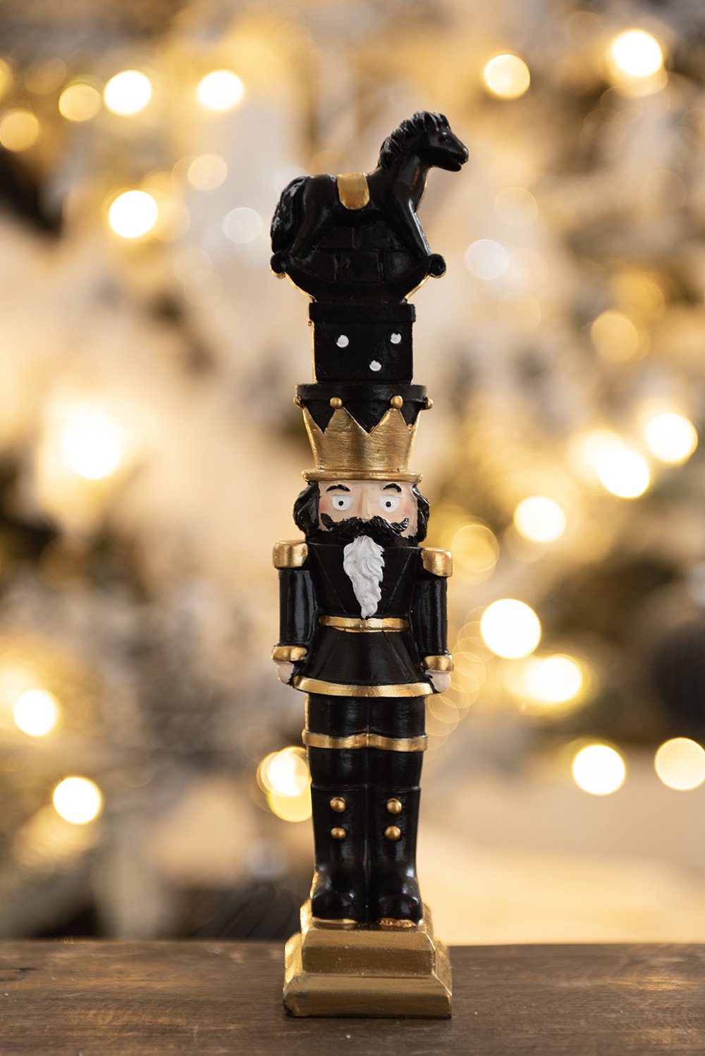 Kerstdecoratie Notenkraker 23 cm Zwart Polyresin
