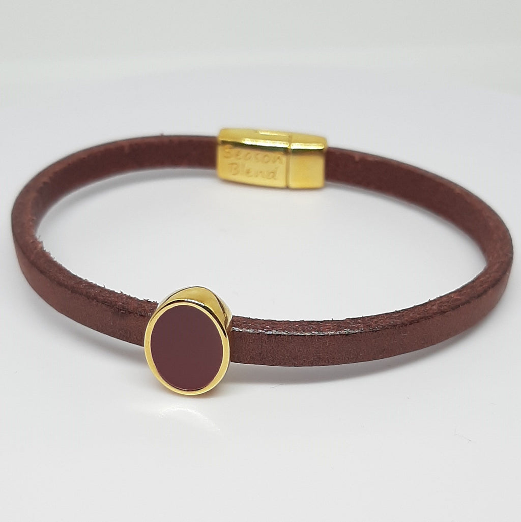 Semplice emaille ovale slider 24K verguld