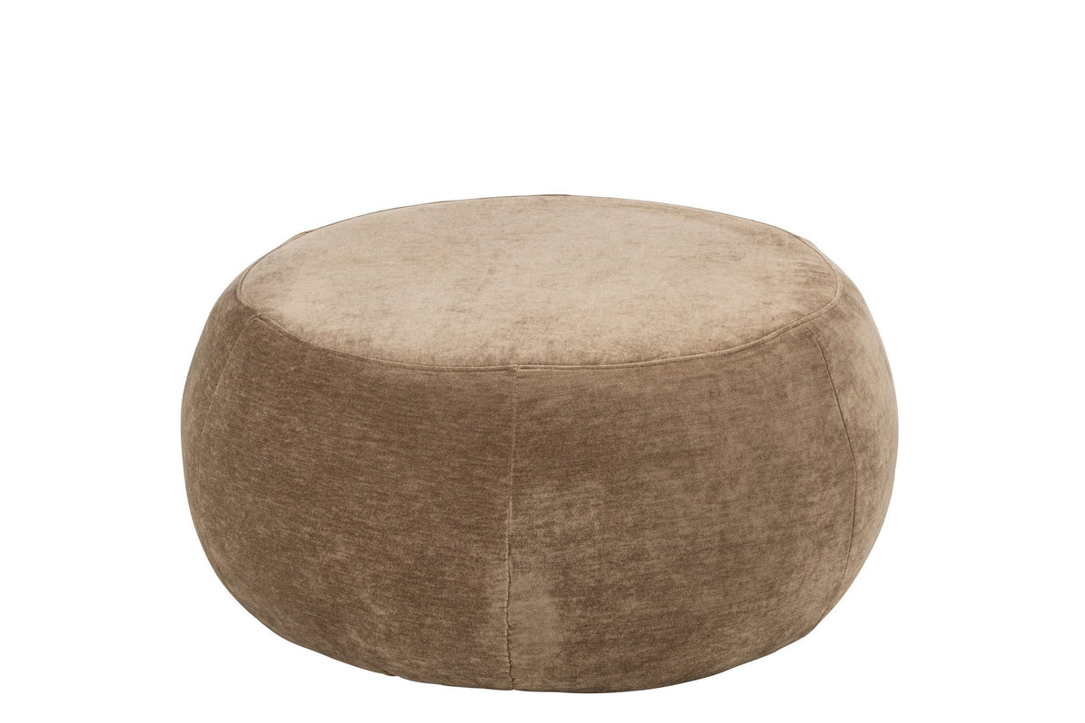 J-Line Ronde poef - multiplex/stof - taupe