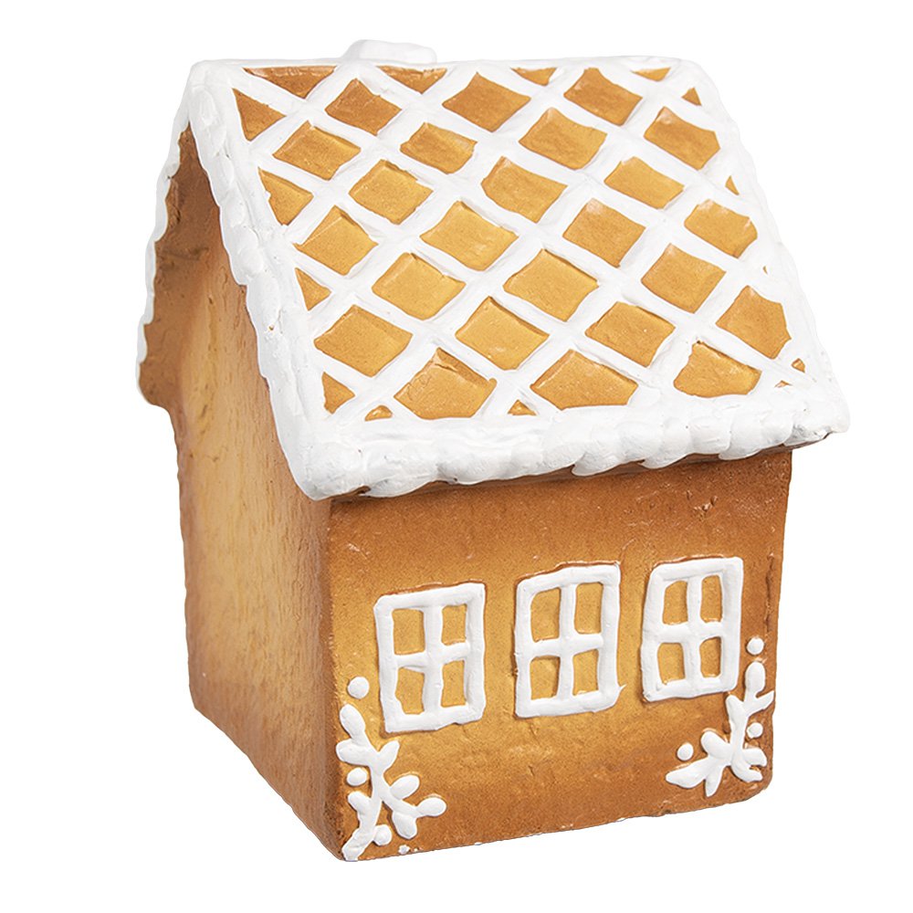 Gingerbread house 14x12x15 cm Bruin Keramiek Peperkoekhuisje
