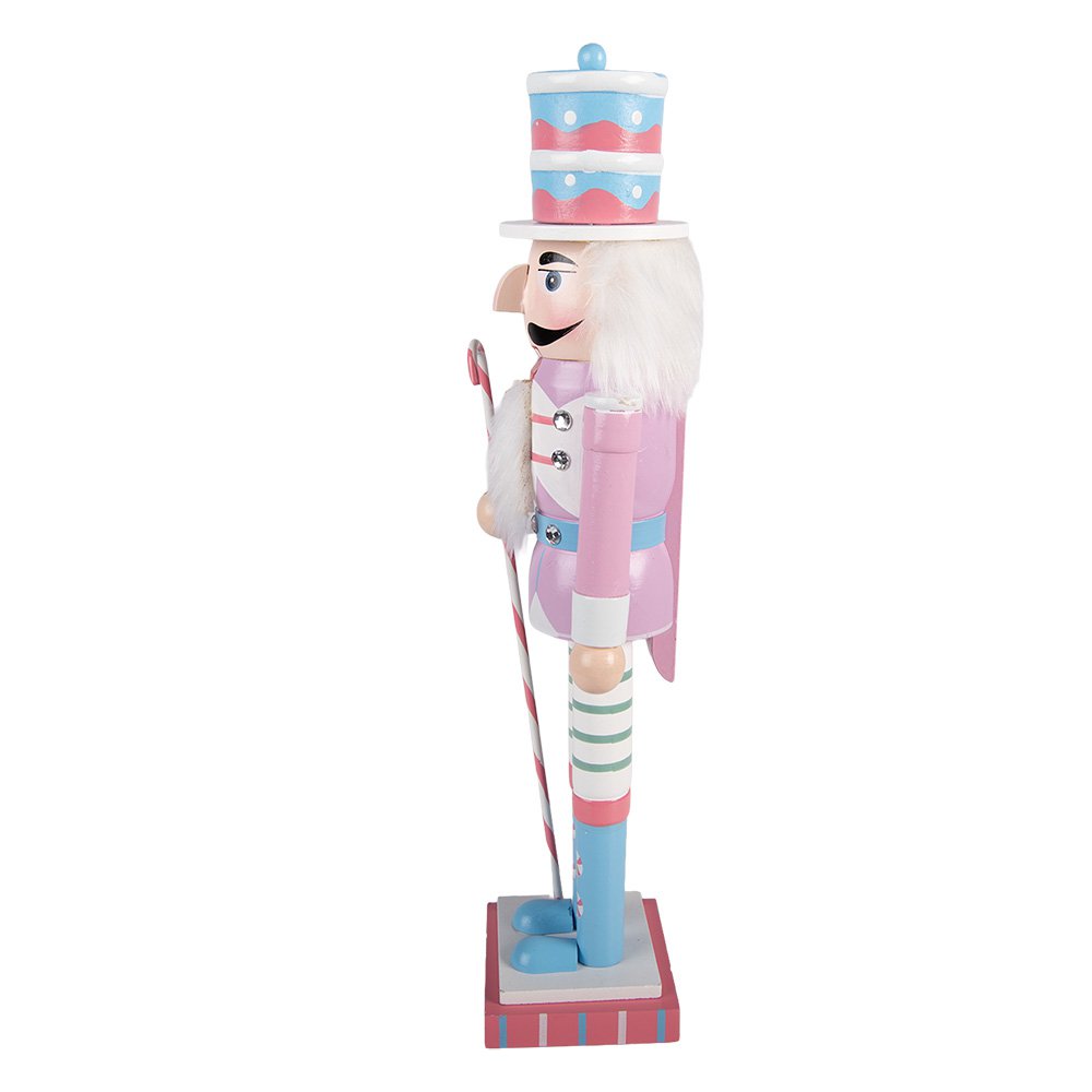 Kerstdecoratie Beeld Notenkraker 8x7x25 cm Roze Hout