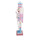 Kerstdecoratie Beeld Notenkraker 8x7x25 cm Roze Hout