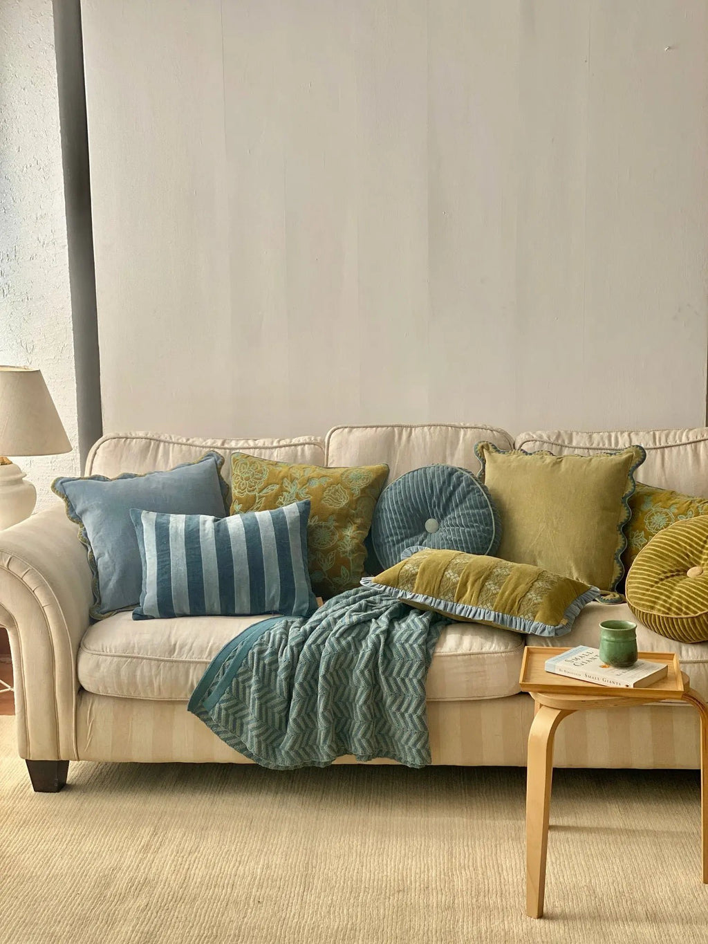 Kussenhoes | Mirage Scallop Moss Green Kussenhoes van Sanctuary Living