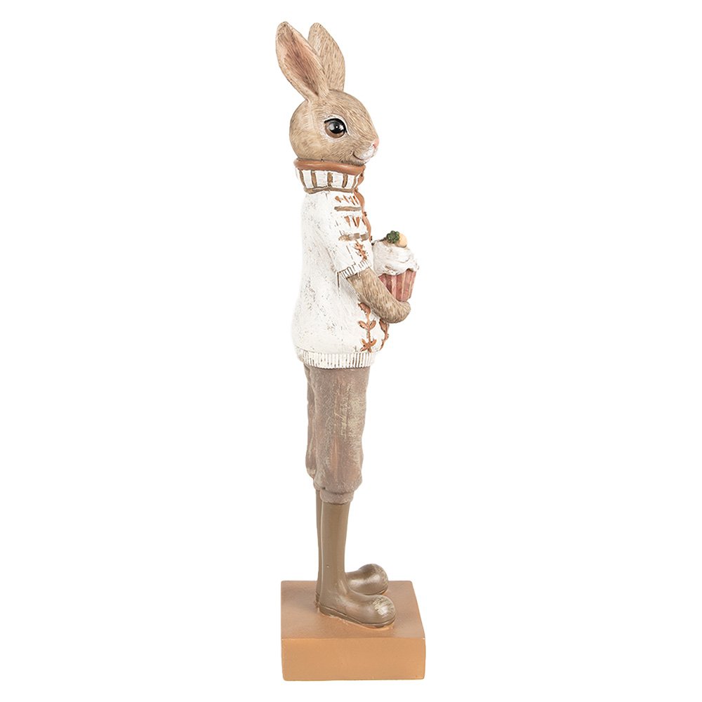 Beeld Konijn 28 cm Bruin Beige Polyresin