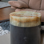 Salontafel Zwart Marmer en lichtgroene onyx