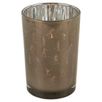 Theelichthouder ski taupe zilver large 18cm