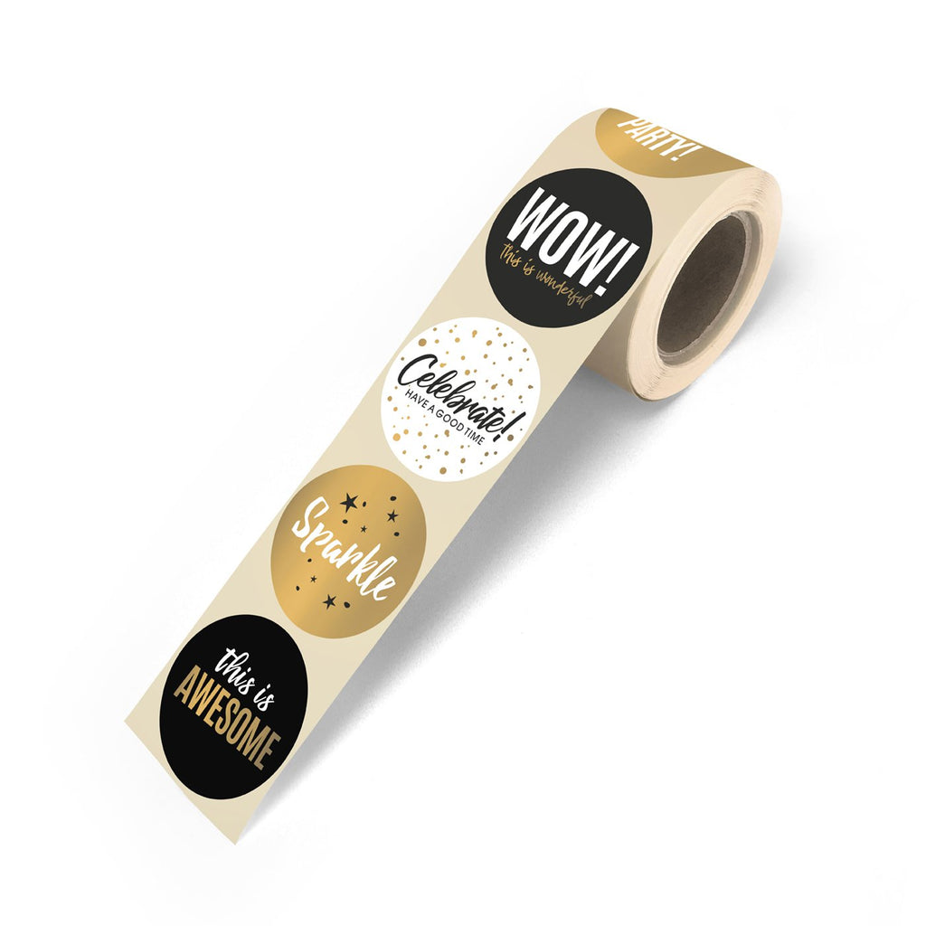 Let's Party cadeaustickers op rol - 500 stuks