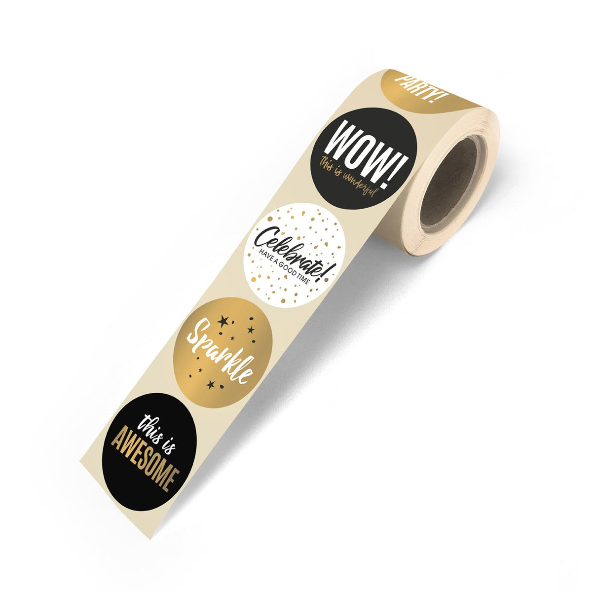 Let's Party cadeaustickers op rol - 500 stuks
