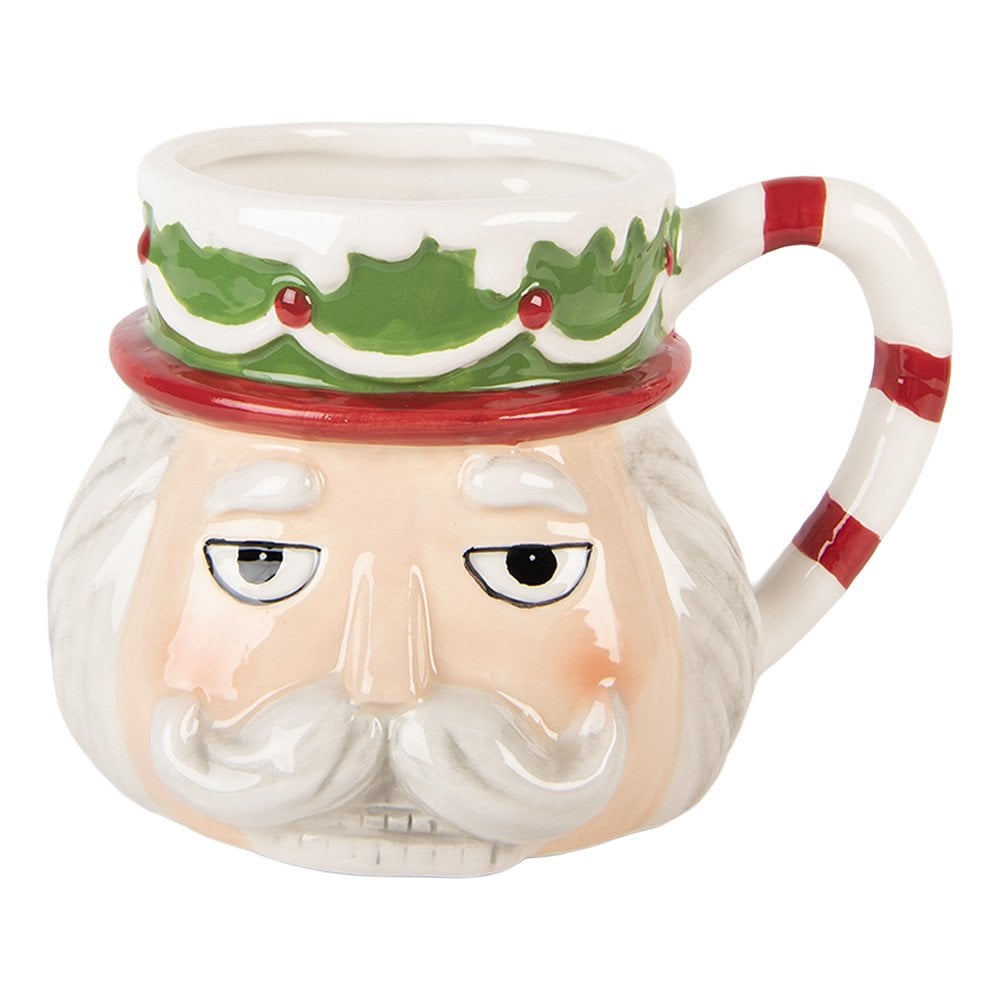 Mok 550 ml Beige Keramiek Kerst