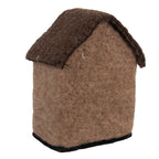 Decoratie Beeld Huis 12x7x14 cm Bruin Vilt