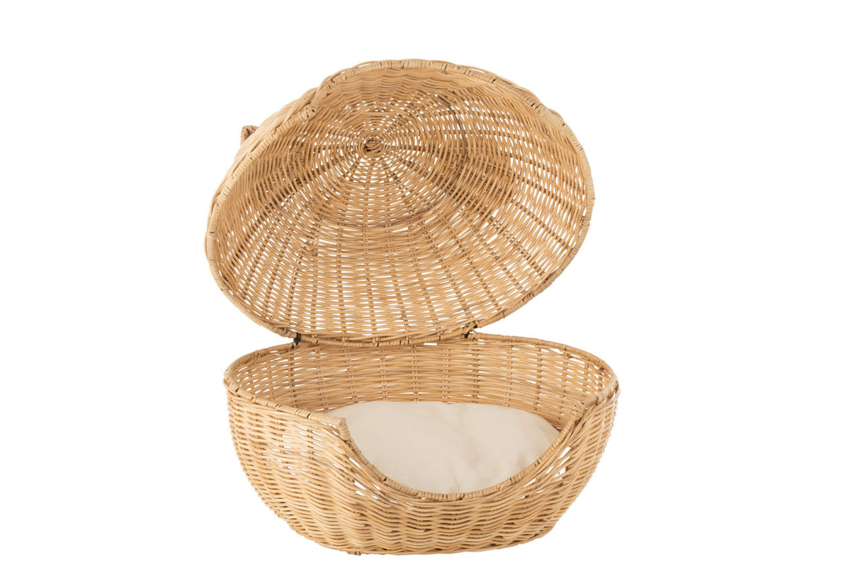 J-Line Kattenmand+Kussen Rotan Licht Naturel