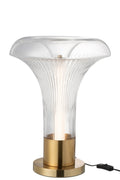 J-Line tafellamp - metaal/glas - goud/transparant - LED lichtjes